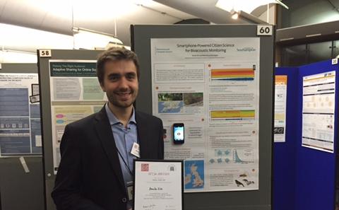 Student with his award