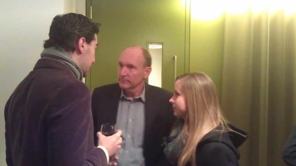 Student Digital Champions Amanda Bobel and Nader el Tibi meeting Tim Berneers-Lee at recent ODI Summit