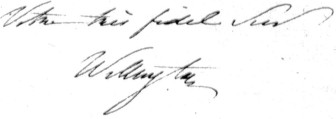 picture of wellington's signature